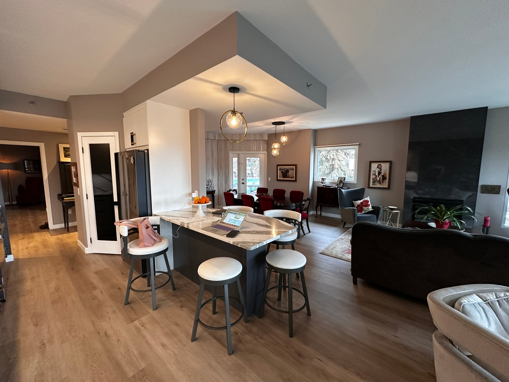 Open-concept living room and kitchen renovation — Antrim Construction Edmonton