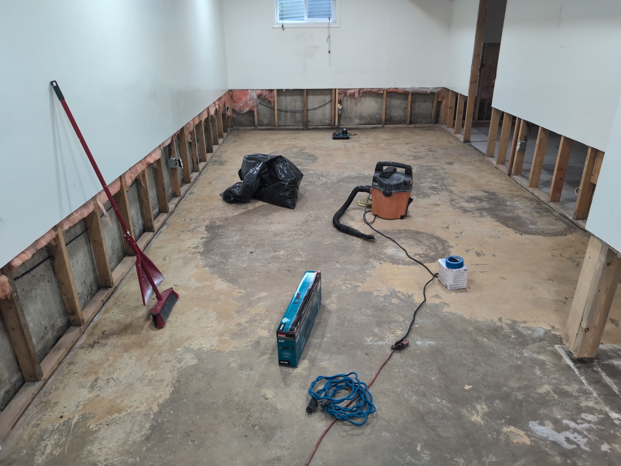 Basement restoration in progress
